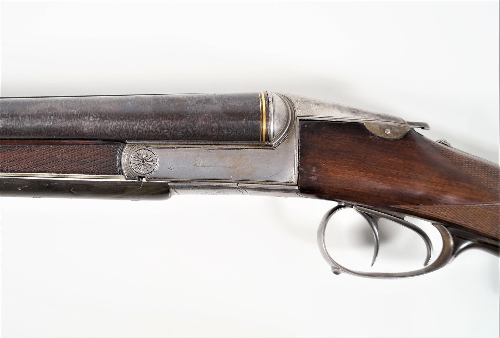 Ancien FUSIL DE CHASSE ALLEMAND DE MARQUE F. W. KESSLER, calibre 16/65 à  canons damas