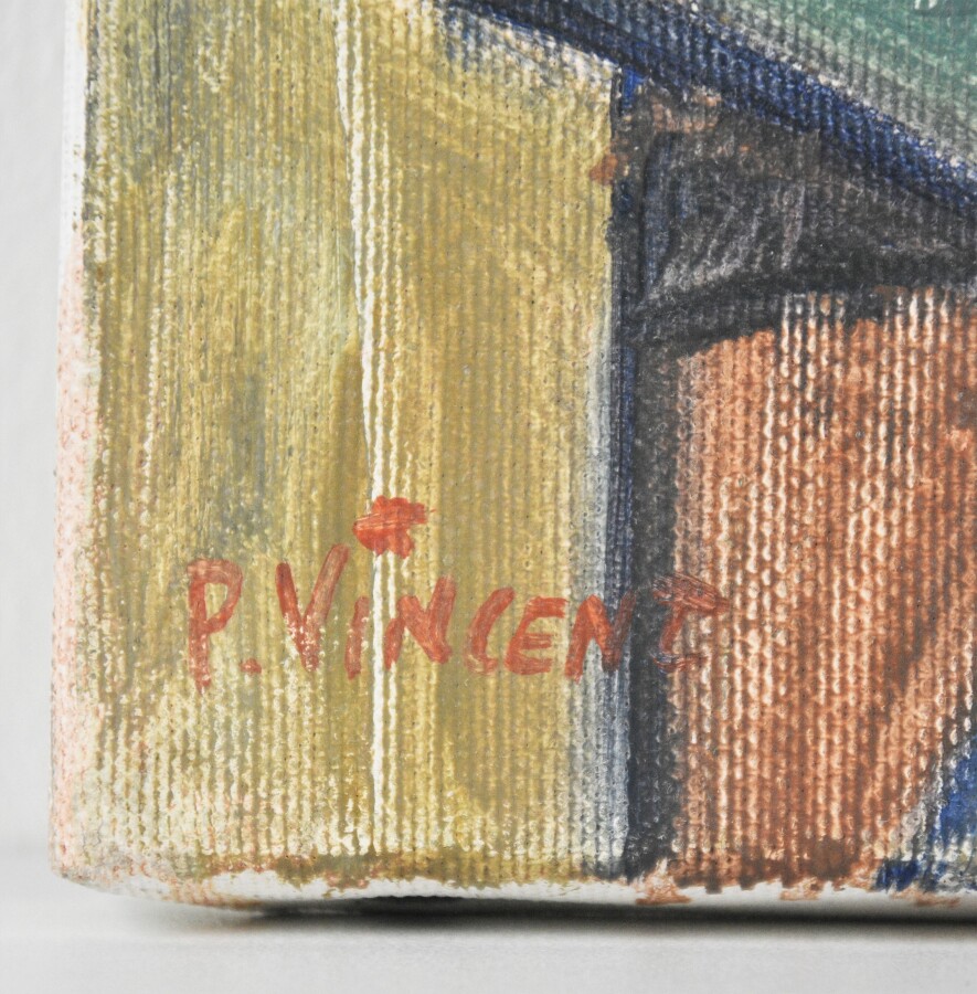 Pierre VINCENT 1949 La Lampe S rie Les Sc nes G om triques Huile Pierre VINCENT 1949 La Lampe S rie Les Sc nes G om triques Huile