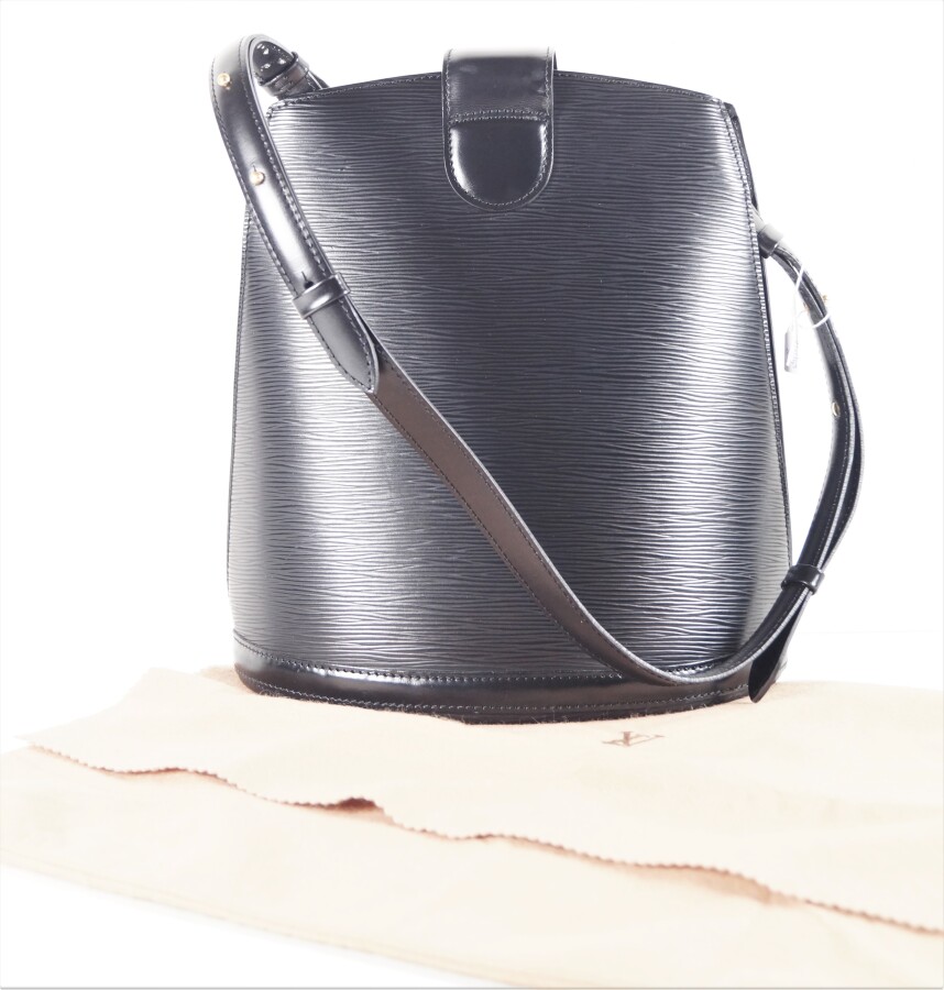 Vintage Louis Vuitton Black Epi Cluny Bucket Bag at 1stDibs