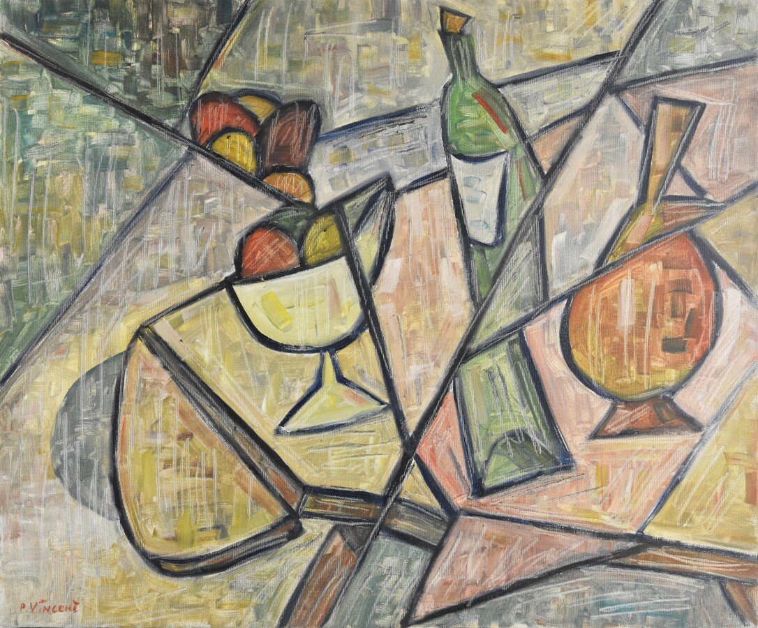 Pierre VINCENT 1949 Nature Morte Recompos e Huile Sur Toile Sign e Pierre VINCENT 1949 Nature Morte Recompos e Huile Sur Toile Sign e
