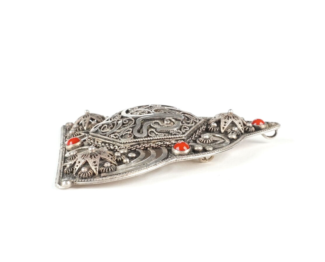 Pendentif œil D'Horus Triangulaire En Argent 925 - Collier Gothique Porte-bonheur Pour Hommes